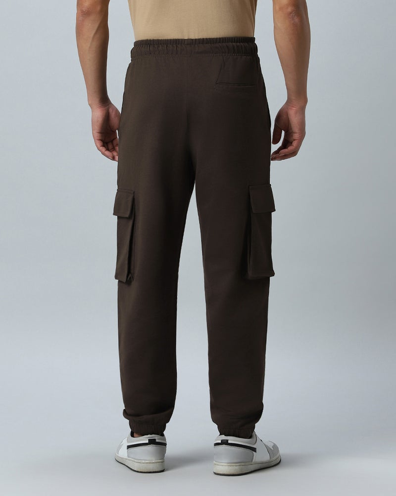 bewakoof Men's Brown Oversized Cargo Warm Joggers - Image 4